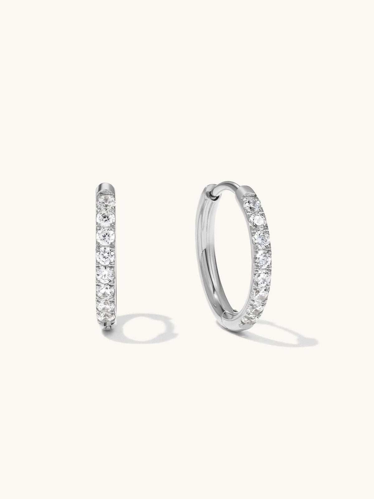 Glamour Kreolen mit Zirkonia Large 12mm Gold & Silber