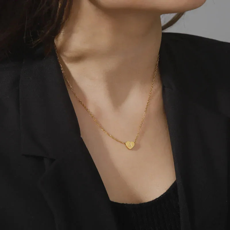 Amélie Heart Initial Necklace