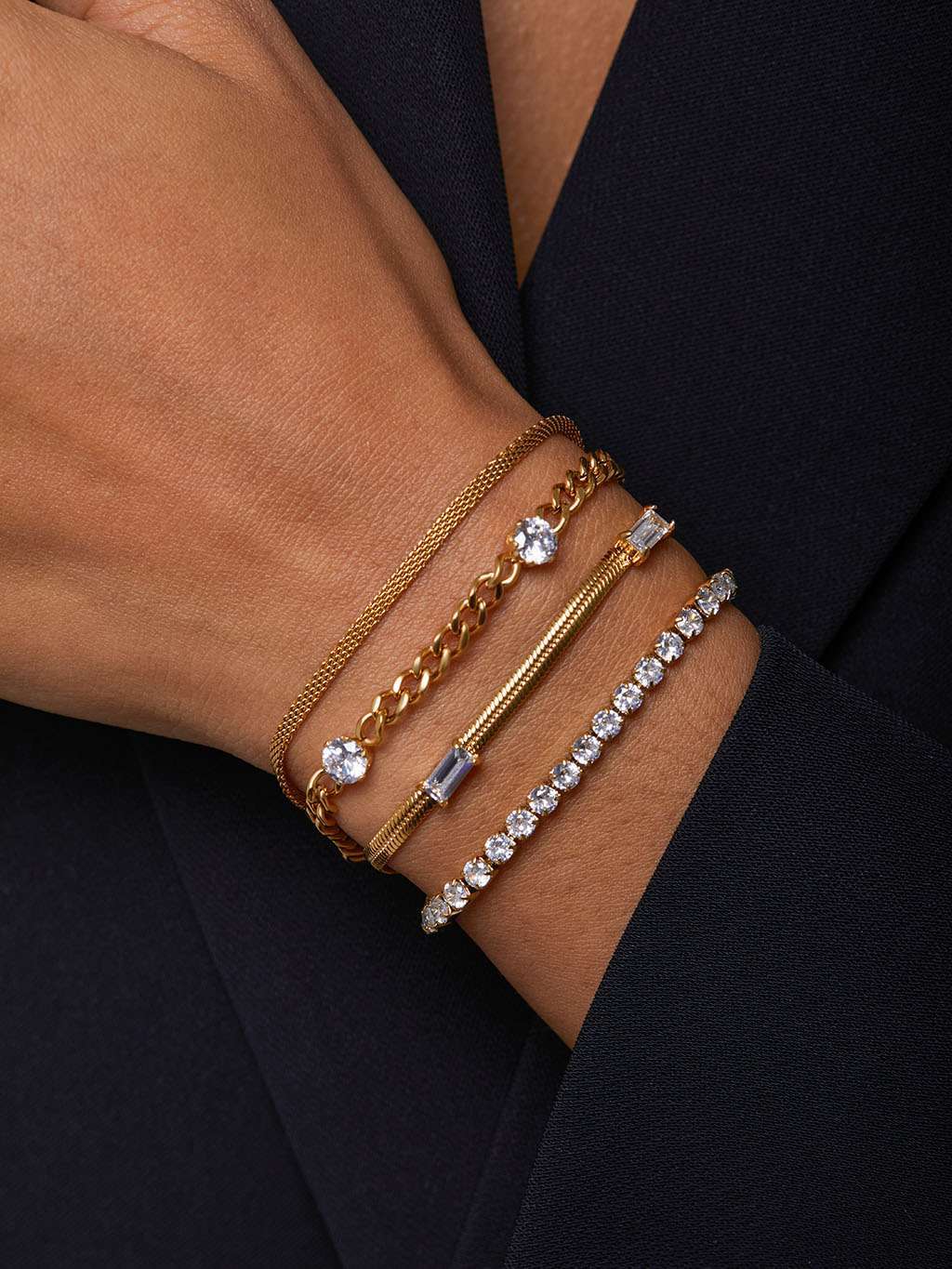 Sparkling Tennis Armband Gold