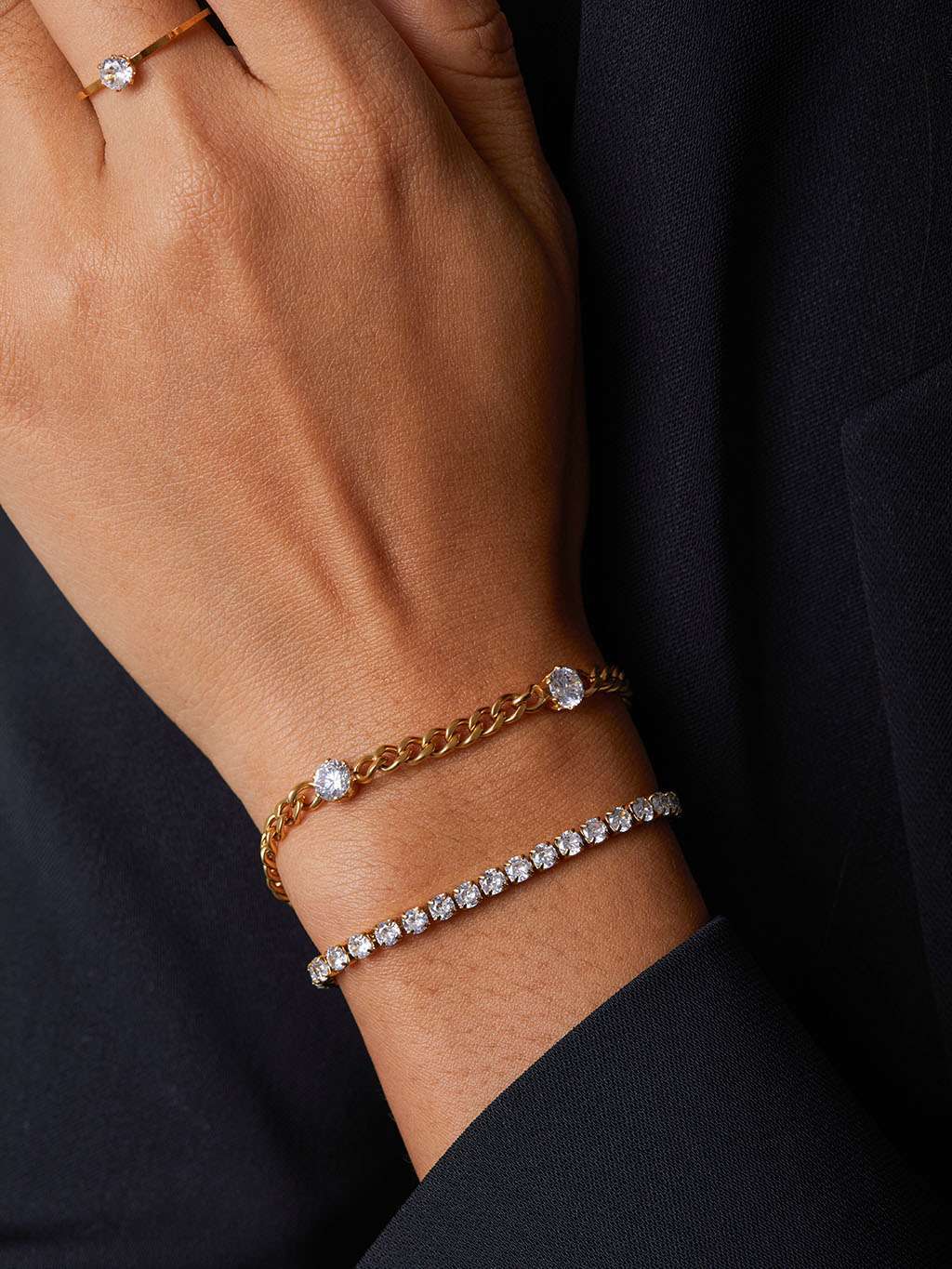 Sparkling Tennis Armband Gold