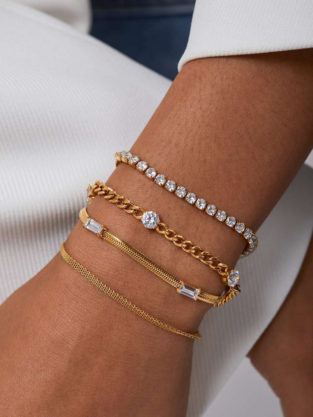 Sparkling Tennis Armband Gold