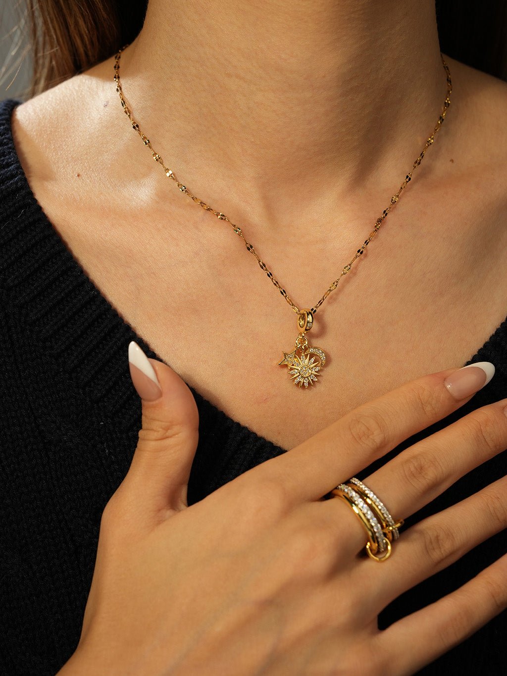 Sun Moon Star Kette Gold