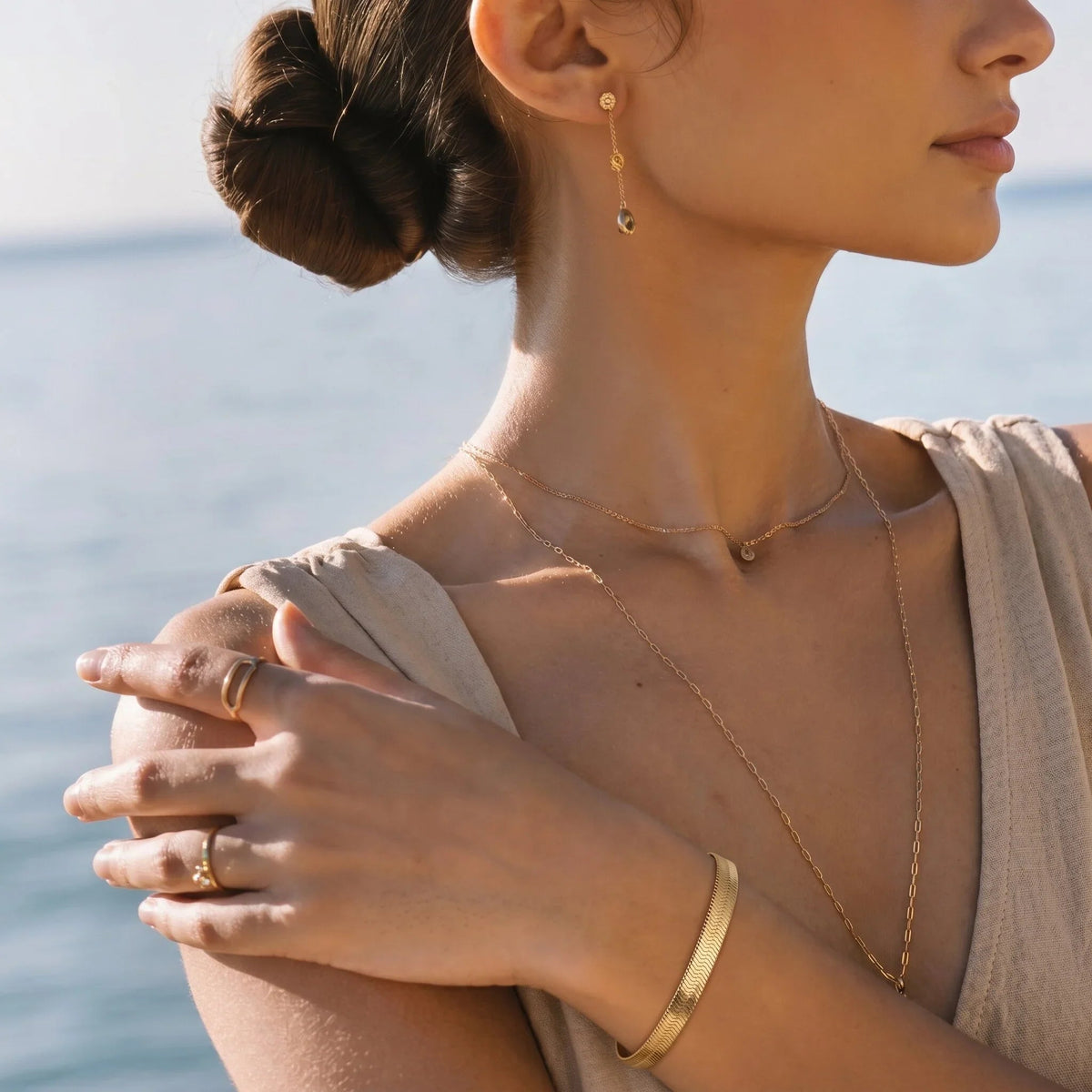 Vespertine Gold Herringbone Bracelet