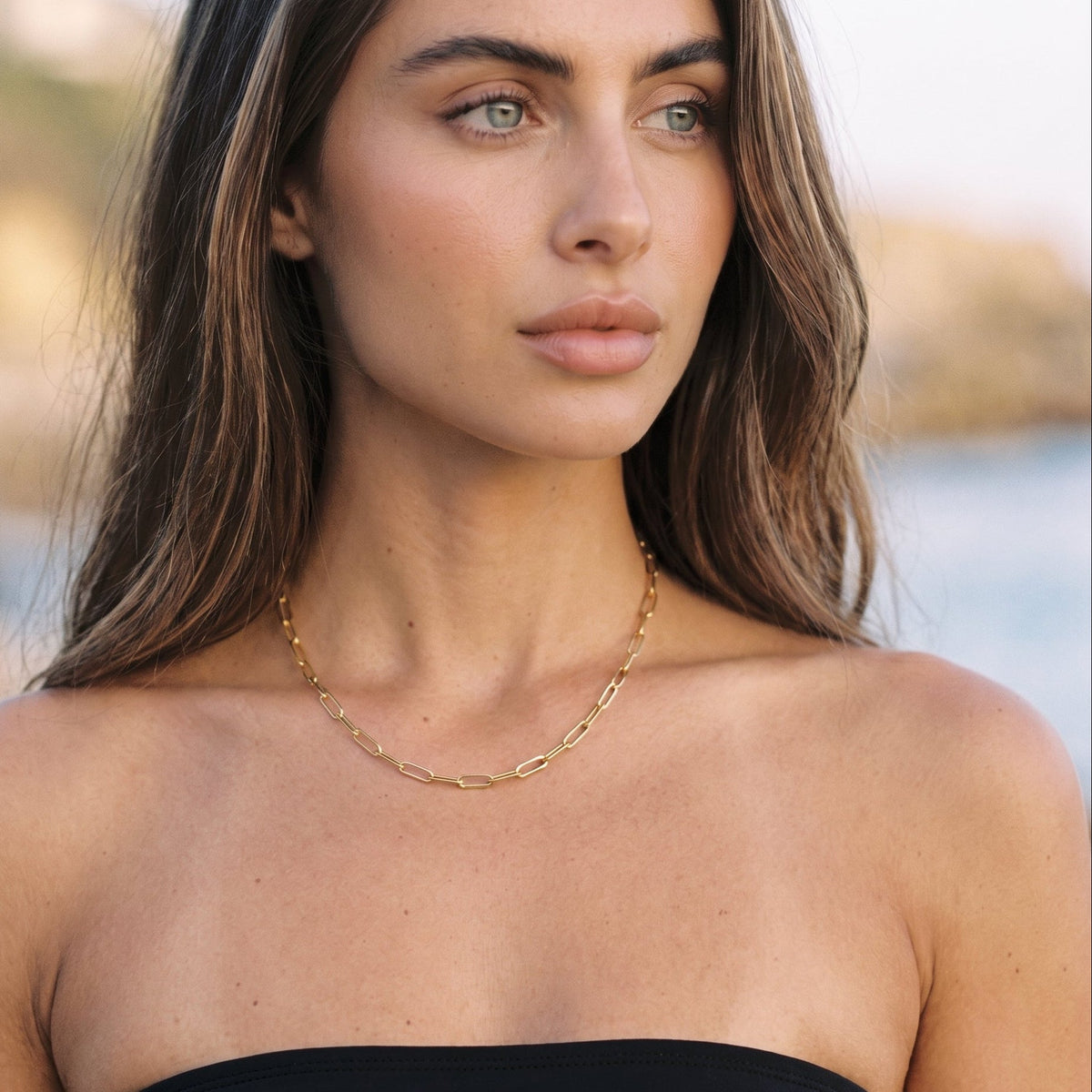 Ximena Gold Paperclip Chain Necklace