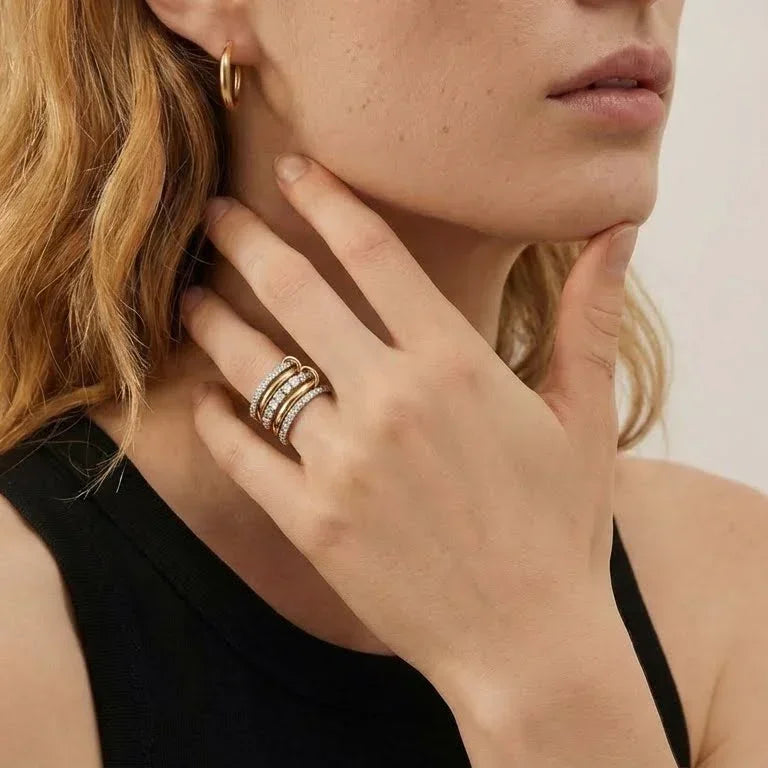 Sidonie Two Tone Stacked Ring