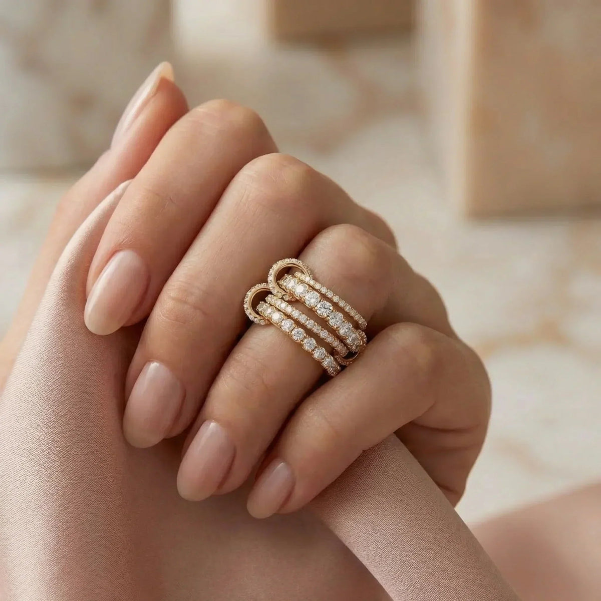 Rosetta Stacked Diamond Ring