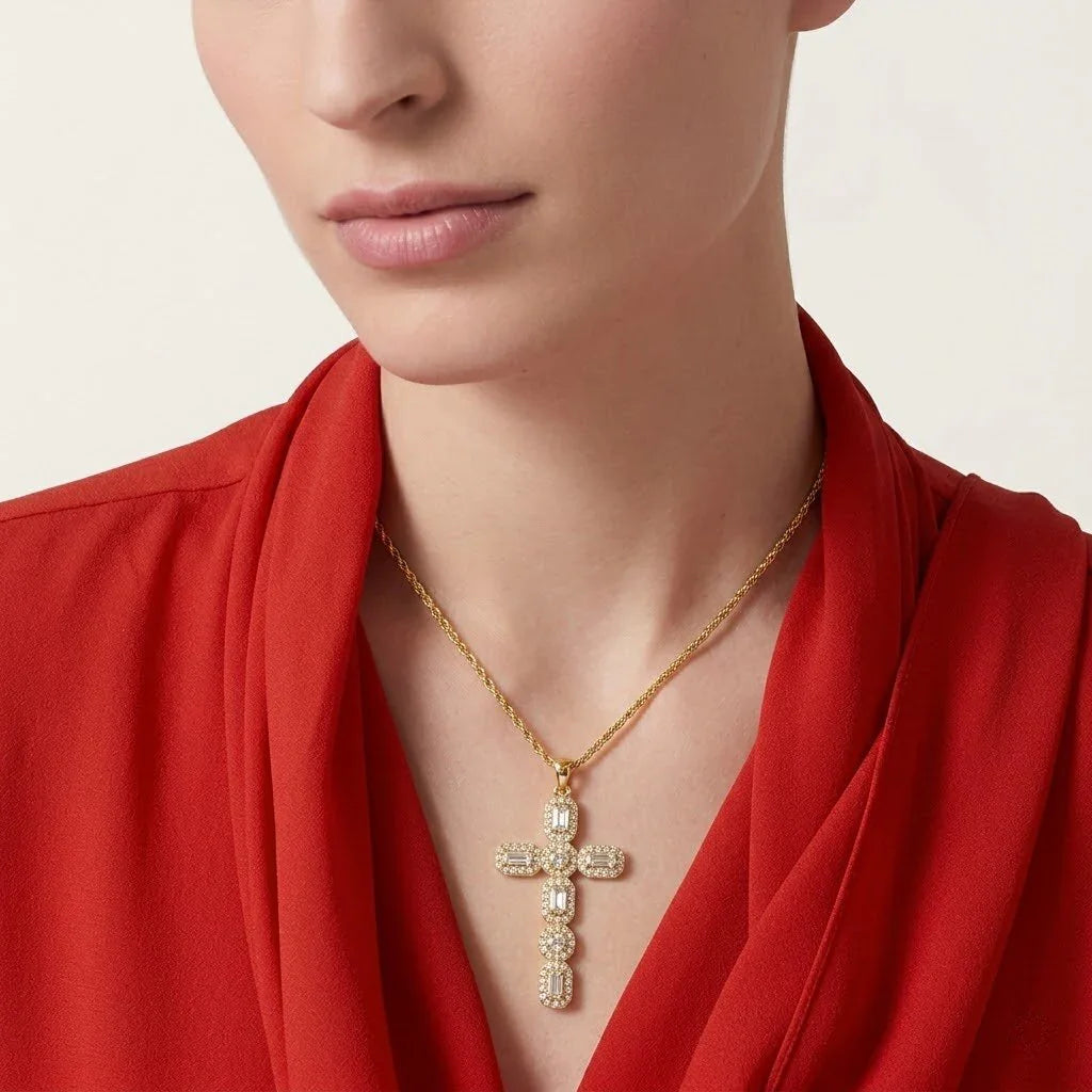 Adaline Diamond Cross Necklace