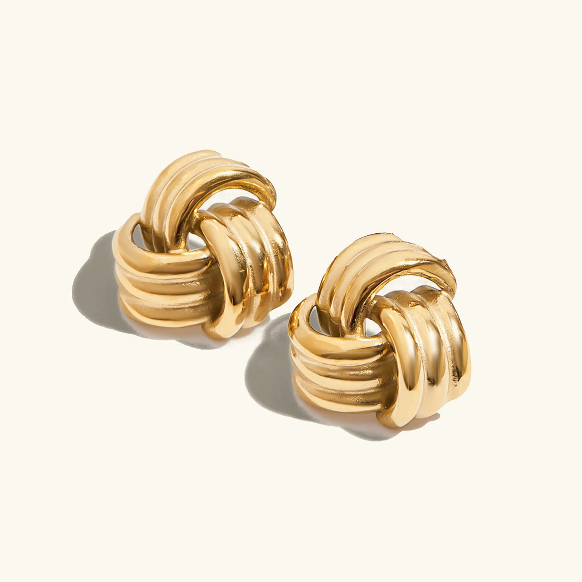 Yolanda Chunky Gold Knot Earrings