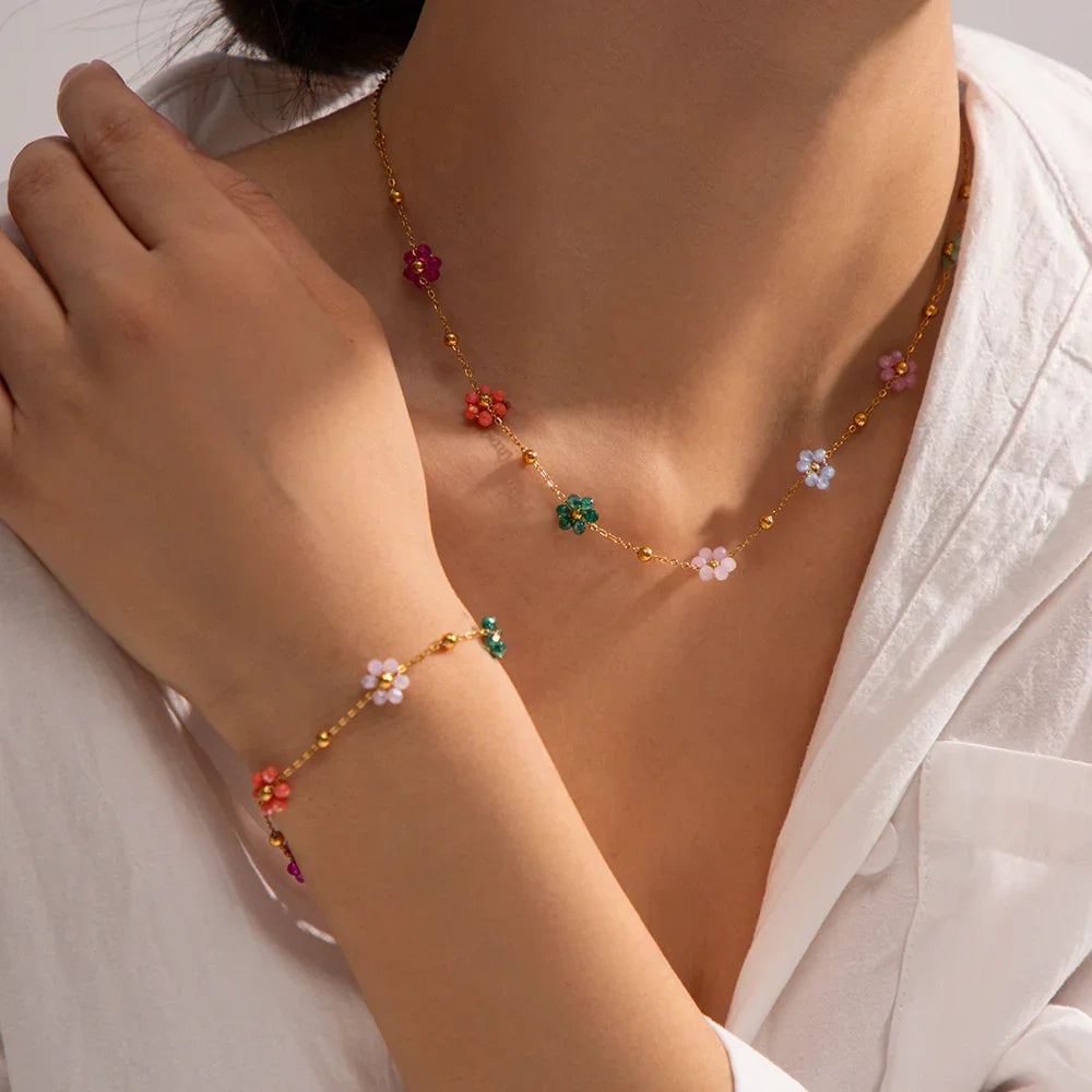 Hyacinth Floral Gold Necklace