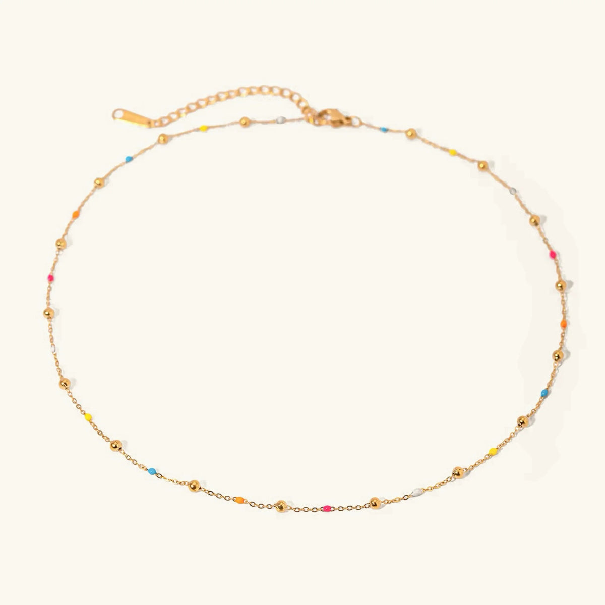 Almira Gold Chain Bead Necklace