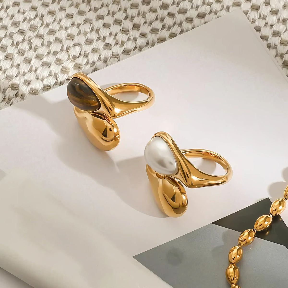 Pernille Amber Pearl Ring