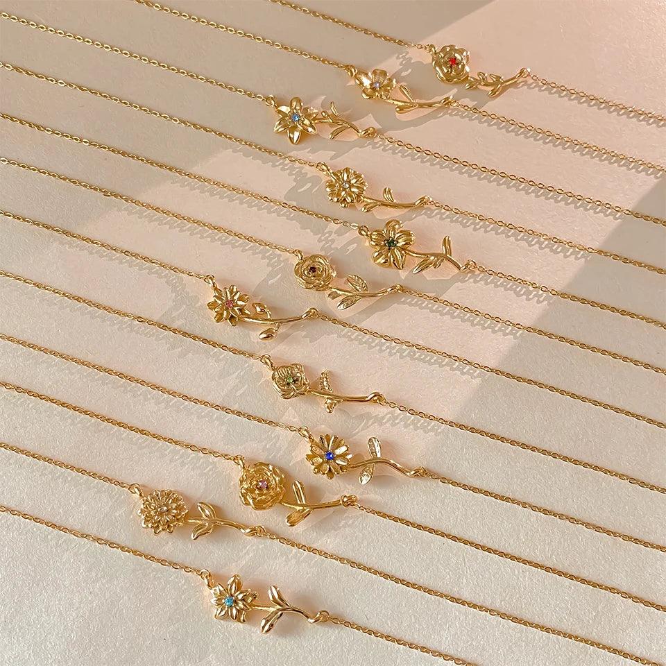 Delilah Birth Flower Necklace