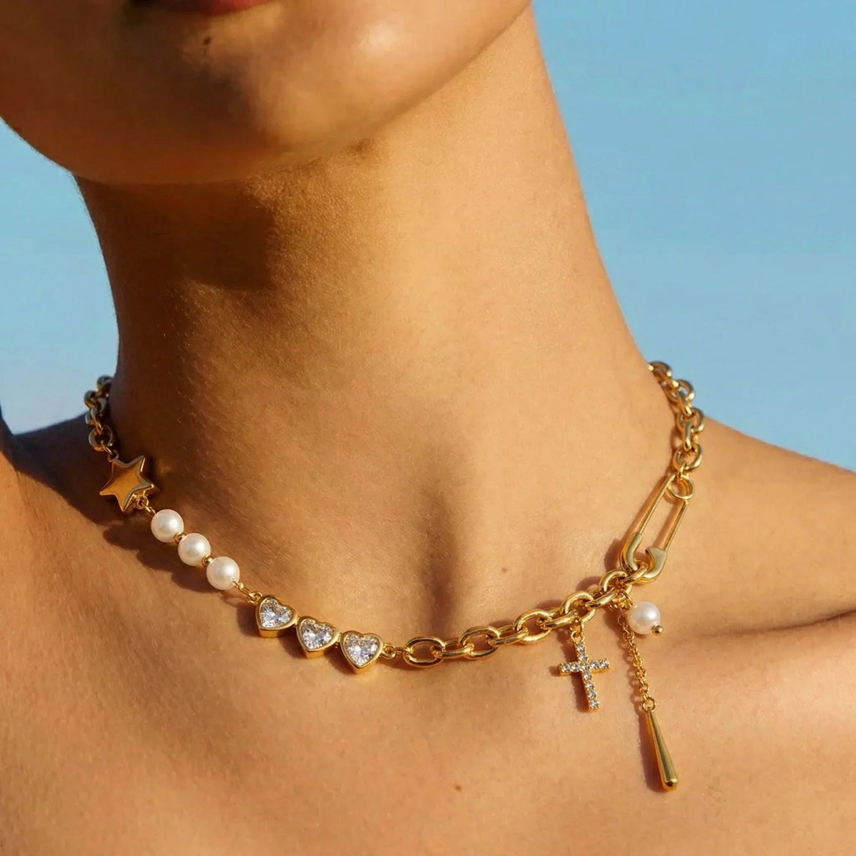 Ysabel Diamond Pearl Necklace