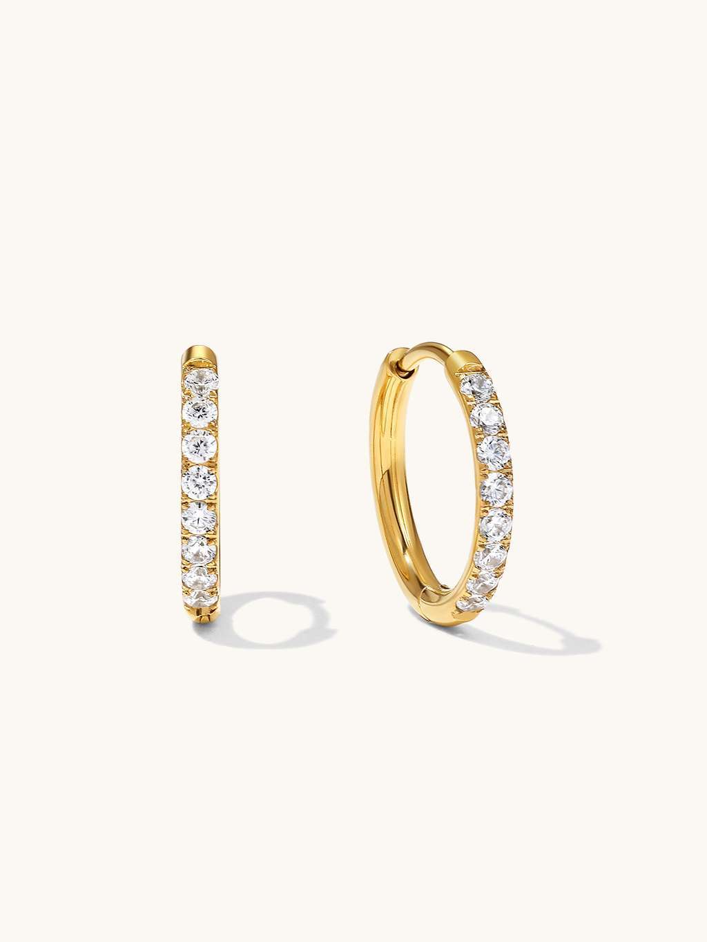 Glamour Kreolen mit Zirkonia Large 12mm Gold & Silber