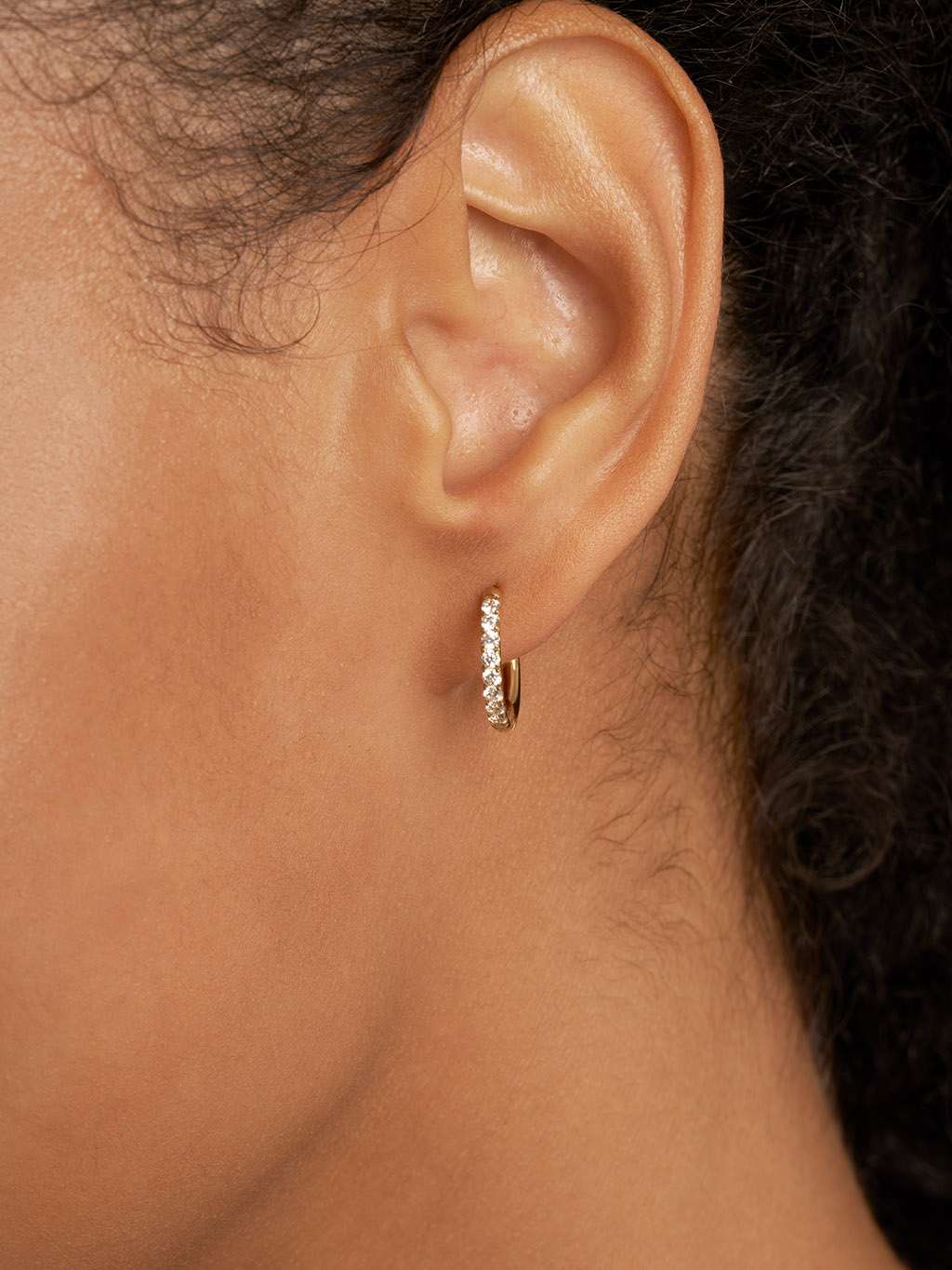 Glamour Kreolen mit Zirkonia Large 12mm Gold & Silber
